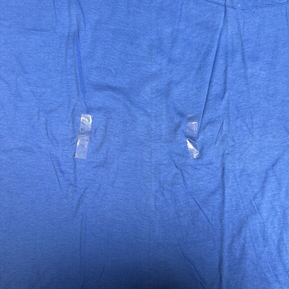 NOS Vintage 80s Fruit of the Loom Pocket T-Shirt Blue Made in USA Deadstock - Picture 5 of 10